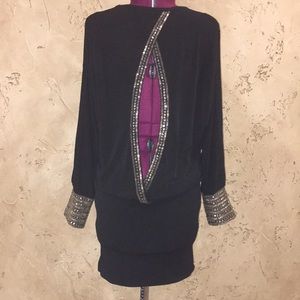 Moda International Crystal Beaded Dress sz S